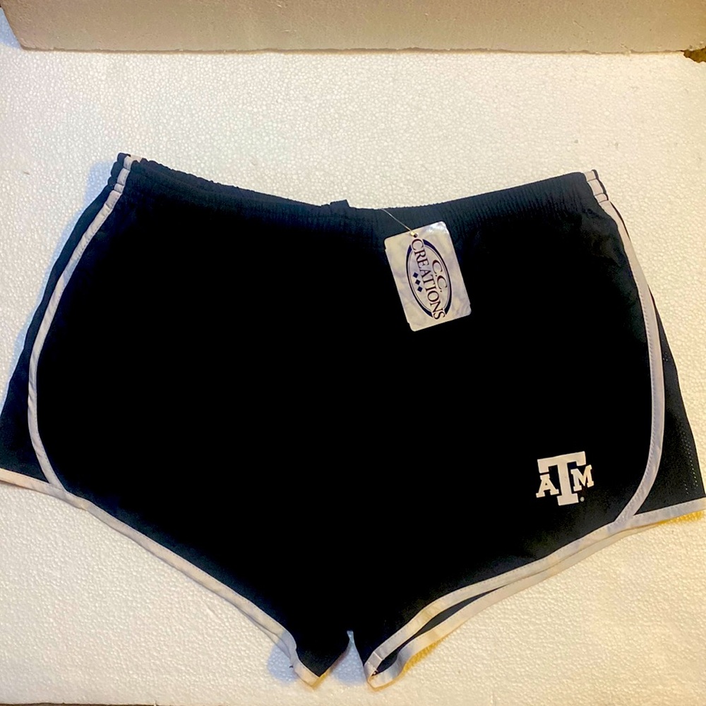 Women’s Large C.C. Creations Black and White A&M Athletic Shorts NEW with Tag